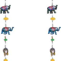 kuber industries Handcrafted Elephant Door Latkan with Bells| (Multicolor) Plastic Windchime-picture-28