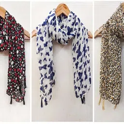 urgen Georgette Floral Print Multicolor Women Dupatta-picture-20