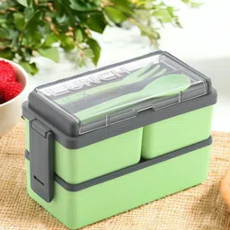 omortex Rectangular Classy 3 Section With 1 Spoon & 1 Fork 3 Containers Lunch Box-picture-30
