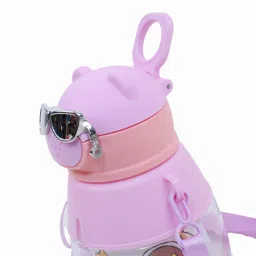 the little bunny hop in style Kids 450ml Bear Sipper Bottle with Strap | Astronaut | BPA-Free & Leak-Proof image 3