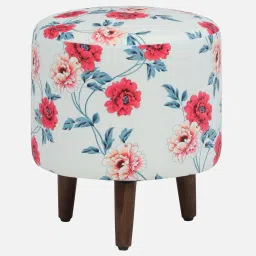 casacraft from pepperfry Colby Fabric Seating Stool In Provincial Teak Finish image 5