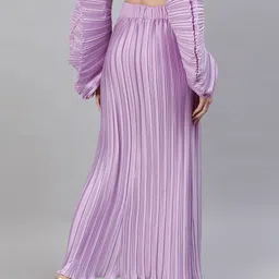 street9 Women Solid Pleated Purple Skirt image 2