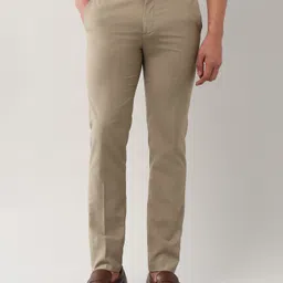 arrow Men Slim Fit Beige Polyester Trousers-picture-23