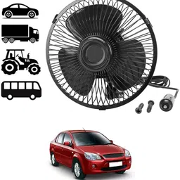ccmm Black Compact Sleek Design 6inch/12V Car Interior High Airflow Fan-149 Car Interior Fan image 1