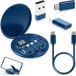 Retail Infinity Blue Multipurpose USB Cable Kit, USB C to Lighting Adapter Box Phone Converter-picture-12