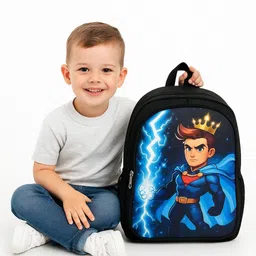 mous Prince Themed Black Color Kids School Bag Waterproof School Bag image 1