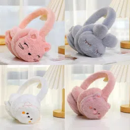 shree chamunda enterprise 3D Kitty ears faux fur plush ear warmers winter outdoor wear ear muffs Ear Muff-picture-14