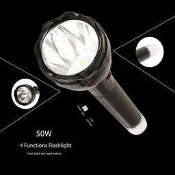 idoleshop Lithium Battery Long Range Led torch Light with Rechargeable Battery and 2 modes With 2000 mAh Battery Torch image 4