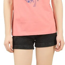 laya Pack of 3 Women Printed Round Neck Pure Cotton Black, Pink, Yellow T-Shirt image 5