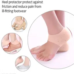 dj finder Moisturizing Silicone Heel Socks 1 Pair, Heel Protector Insole Cups 1 Pair Ankle Support image 3