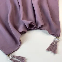 thecartmaxx Self Design Georgette Women Purple Fancy Scarf, Scarf, Stole image 3