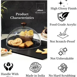 makrey Cake Food Cover Dome Cloche 7"/ 18cm & 10"/25cm Acrylic Cake Server image 4