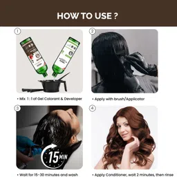 vakola Dark Brown 20 Min Gel Hair Color, 100% Grey Coverage, 100ML Developer & Colorant , Dark Brown image 3