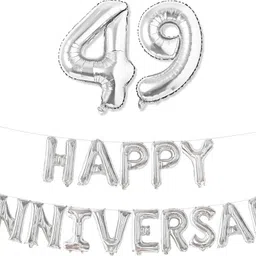 hirva Solid 49th Happy Anniversary Decorations Foil Balloon Combo Set Letter Balloon-picture-44