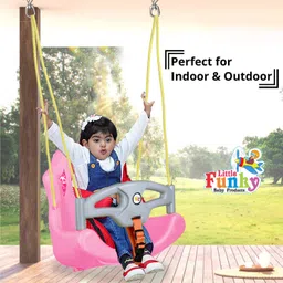 little funky Indoor/Outdoor Rope Hanging Plastic Baby Swing with Safty Support Swings image 2