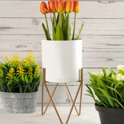 White Metal Desk Planter Set of 1 By Metalsmith-picture-36