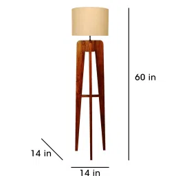 symplify Jet Wooden Floor Lamp with Jute Shade & Brown Base image 2
