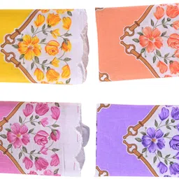 Heart Home 12 Pcs Handkerchief for Women Cotton | 11x11 Inch | White Star Multi Cutwork ["White"] Handkerchief image 2