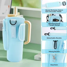 house of quirk Water Bottle Carrier Bag with Phone Pocket for 40/30 oz Tumbler-Only Bag image 2