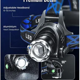 aonepter 3 Led lamp Headlamp Rechargeable Waterproof Head Flashlight for Trekking Torch image 5