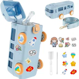 daxstar B9 School Bus Water Bottle for Kids with Straw and Plastic Kids Girls School 500 ml Water Bottle-picture-14