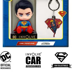 involve DC Superman Core Edition Character Car Perfume & Superman Keychain – Car Freshener Blocks image 5