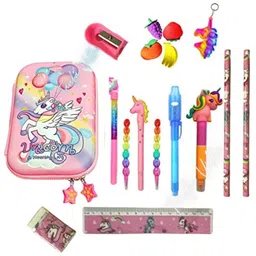 taufa villa Unicorn Stationery Combo Unicorn Pencil Boxes for girls Unicorn Pens(Pack of 17) image 1