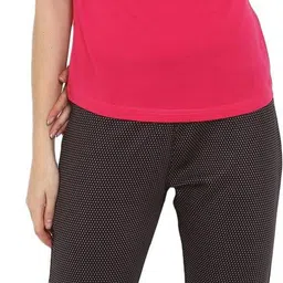 ap'pulse Women Solid Round Neck Pure Cotton Pink T-Shirt image 3