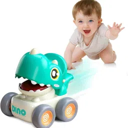 cravingkart Dinosaur Whistle Car Toy for Toddlers – Friction-Powered Press & Go Dino Vehicle image 1