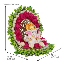 Green Polyresin Lord Ganesha Playing Dholak Idol By eCraftIndia image 3