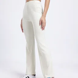 glitchez Women Solid White Track Pants image 3