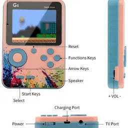HG WORLD Retro G5 Game Box 2 Player Classic Video Games Portable Handheld Pocket 128 MB GB with Games Contra, Tank, Bomber Man Etc. image 3