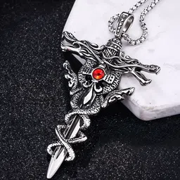 rappersshop Cross Pendant with Stainless Steel Box Chain – Timeless Faith & Style ?? Sterling Silver Zircon Stainless Steel Pendant Set image 2