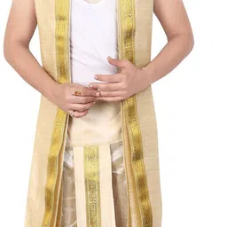 PRIYAKANT SAFAWALA OFF WHITE SAFA DHOTI SET Solid Men Dhoti-image-30