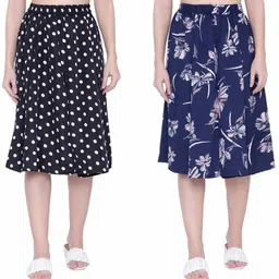 manat diva Women Printed A-line Multicolor Skirt-picture-27