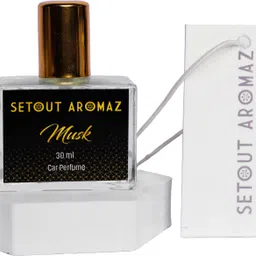 setout aromaz SETOUT Premium Car Perfume with Hanging Card | Musk Car Fragrance | Car Freshner 30ml Air Purifier-picture-19