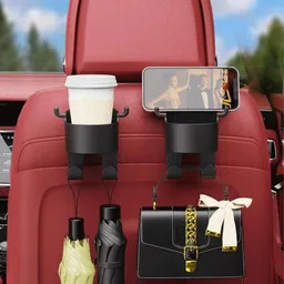 pinopza 3 in 1 Cup holder Car Headrest Backseat Organizer Car Single Pocket image 2