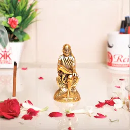 kridaykraft Shirdi Sai Baba Statue Idol Showpiece for Car Dashboard & Home,Office,Table Decorative Gift for Have House Warming, Birthday... Decorative Showpiece - 11.5 cm-picture-18