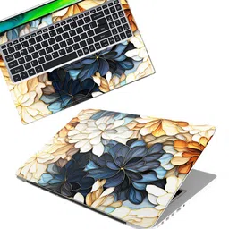 Inkykart Full Body Floral 21 Laptop Skin Sticker HD Quality Upto 15.6 For All Laptops Vinyl Laptop Skin Compatible for 15.6 inch image 1