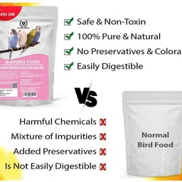 GLOBAL GREEN - All Life Stages Budgie Bird Food | Seed Mix for everyday feeding Nuts 0.45 kg Dry Adult, New Born, Senior, Young Bird Food image 5