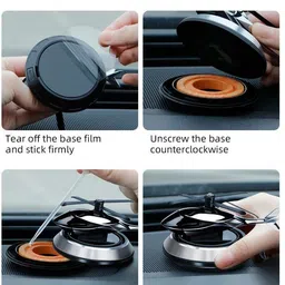 wleworldlookenterprises ™Blue Helicopter Car Aromatherapy Decoration , Solar Power Rotating Air Purifier image 3