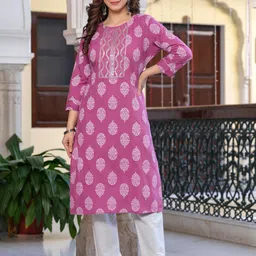 physil Women Embroidered Pure Cotton Straight Kurta-picture-10