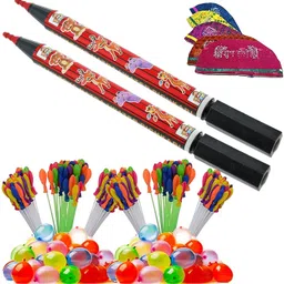 brown leaf (2 Pencil Pichkari +6 Magic Balloon +10 Holi Cap)for Kids Holi & Pool Party Fun Water Gun-picture-31