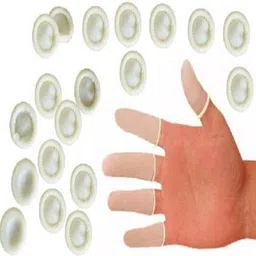 stylera [Pack of 25] Anti-Static Latex Finger Cots (Reusable Rubber Fingertips) Latex Safety Gloves image 1