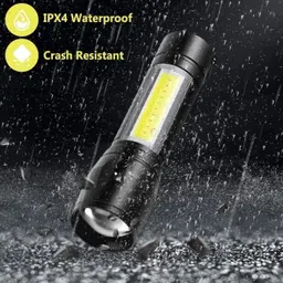 life creation (Pack of 2) Mini Pocket Light Zoom COB USB Charging Led Water Proof TorchR-99 Torch image 3