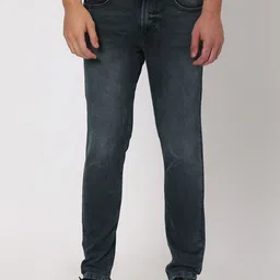 Men Slim Mid Rise Green Jeans-image-91
