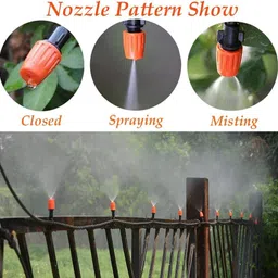 vasadigital 10 Pcs Micro Spray Orange Adjustable Irrigation Sprinkler Nozzle/Connect Tees Sprinklers Drippers Mist Garden/Roof/ Greenhouse image 4