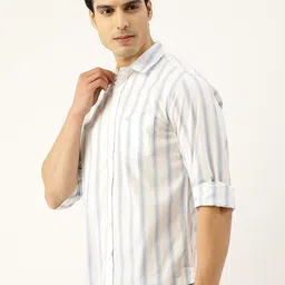 united colors of benetton Men Slim Fit Striped Spread Collar Casual Shirt image 2