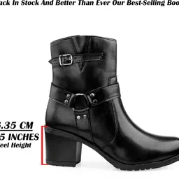 bxxy Elegant Black Vegan Ankle Zipper Boots for Women Slip On For Women image 2