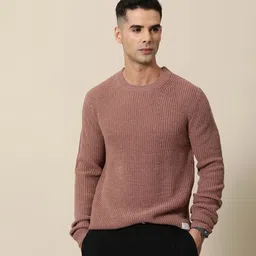 mr bowerbird Men Solid Round Neck Multicolor Sweater image 3